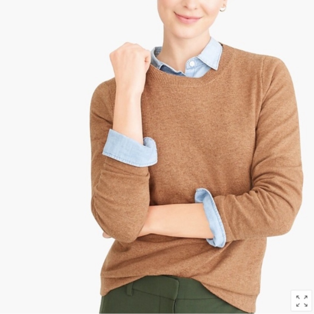 Jcrew Factory Teddie Sweater, Heather Camel, XL